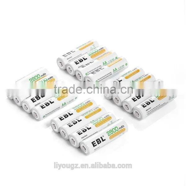 EBL 4 Pack AA 2800mAh Super Capacity Ni-MH Rechargeable Batteries, New Retail Package photo-2