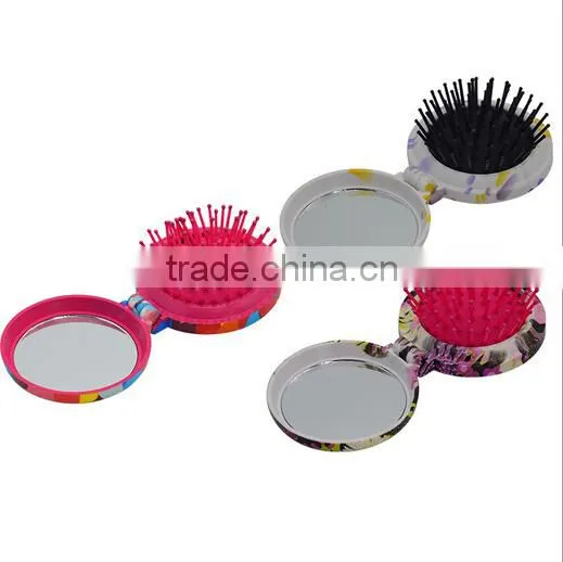 Customized Logo Girls Pocket Makeup Compact Mirror With Comb photo-4