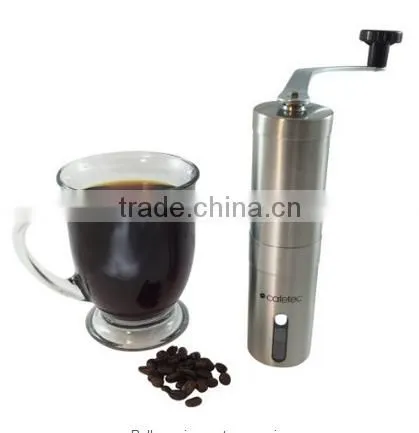 Customized Stainless Steel Manual Ceramic Burr Mill Coffee Grinder With Logo photo-5