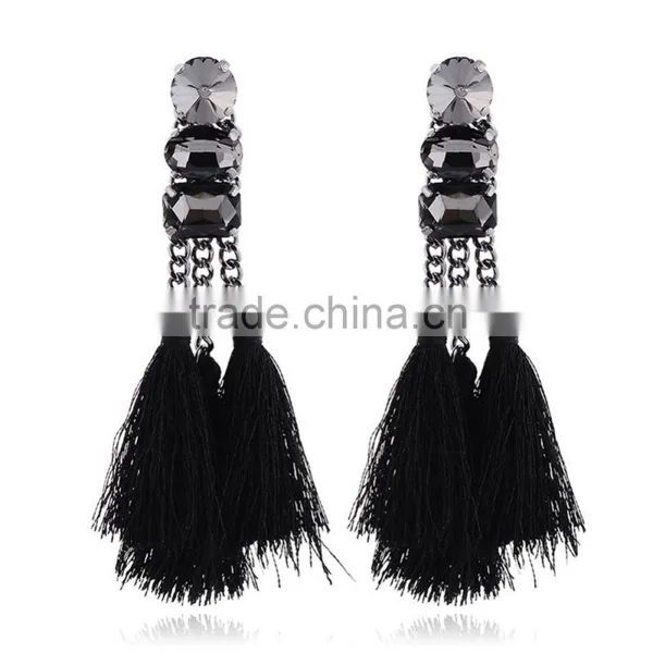 2016 A-bomb Wholesale Fashionable Golden Beaded Tassel Earrings photo-2