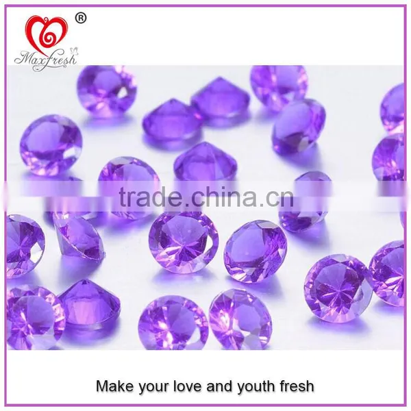 Amethyst Round Brilliant Cubic Zirconia FACETS GEMS Wholesale Round Lavender Synthetic Cubic Zirconia Stone
