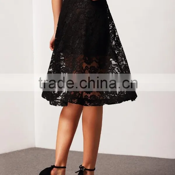 2016 China Factory Summer Lady Women Lace Latest Long Skirt Design photo-4