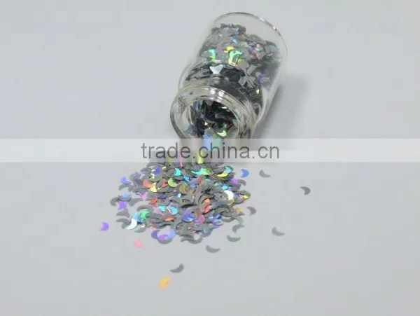 3mm Laser Silver Moon Sequins photo-3