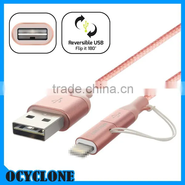 Brand New 2 in 1 MFI Certificated Data Cable Rose Pink photo-4