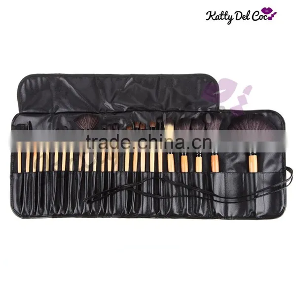 Wood Color 24pcs Makeup Brush Professional 24pcs Custom Logo Makeup Brushes Set PU Bag Quality Choice Supplier' photo-5