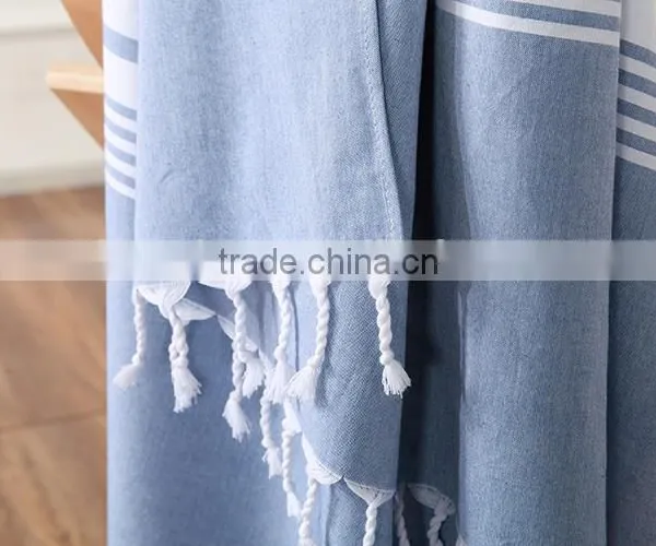 Dark Blue Beachtowel Fouta Beach Towel Striped Beach Towel photo-2