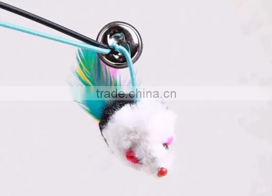 Useful Pet Puppy Cat Funny Flexible Feather Teaser Bell Sound Rod Stick Play Toy photo-3