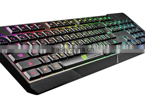 USB 7 Colors Colorful LED Illuminated Ergonomic Backlight Gaming Wired Keyboard for Laptop PC photo-2