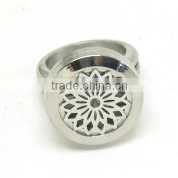 Stainless Steel Essential Oil Diffuser Perfume Aromatherapy Locket Ring photo-3