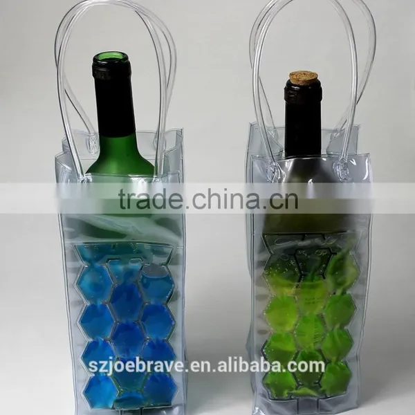 Wine Tote Bag PVC Plastic Bottle Cooler Tote Bag PVC Tote Bag for Wine photo-5