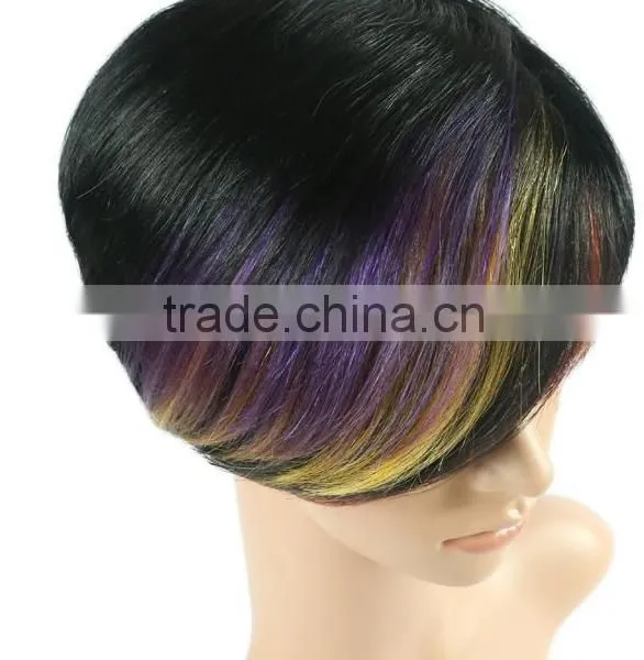 Fashion Synthetic Short Wig With Clolrful Bangs for Woman N394 photo-3