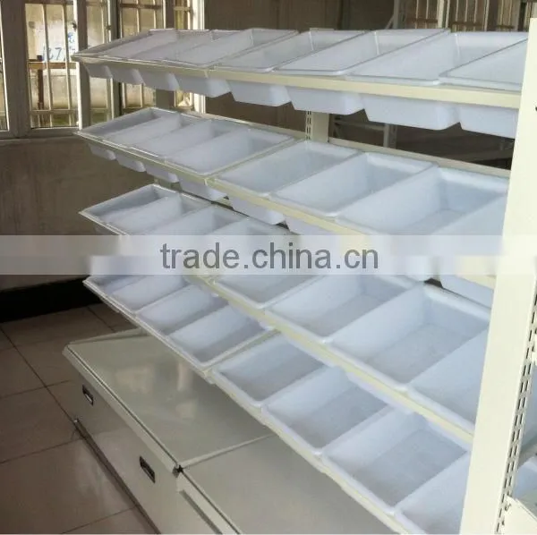 White Color Single Side Goods Shelf Grocery Goods Shelf shelf cabinet