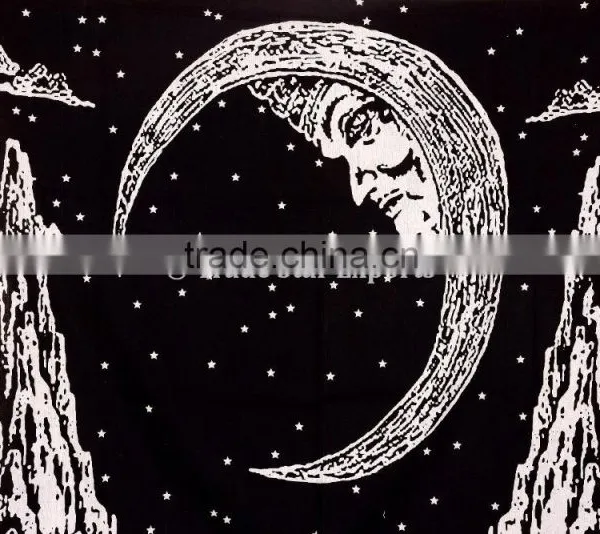 Indian Printed Wholesale Tapestry, Wolf Wall Hanging, Moon Hippie Beach Blanket, Boho Picnic Throw photo-6