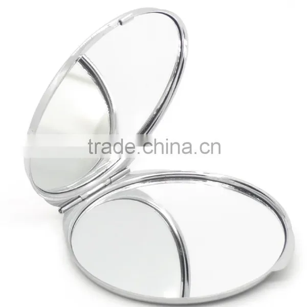 Promotional Silver Metal Compact Mirror for Ladies and Makeup Compact Mirror photo-3