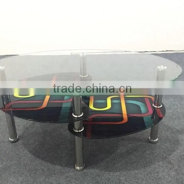 Morden New Design Oval Glass Coffee Table photo-3