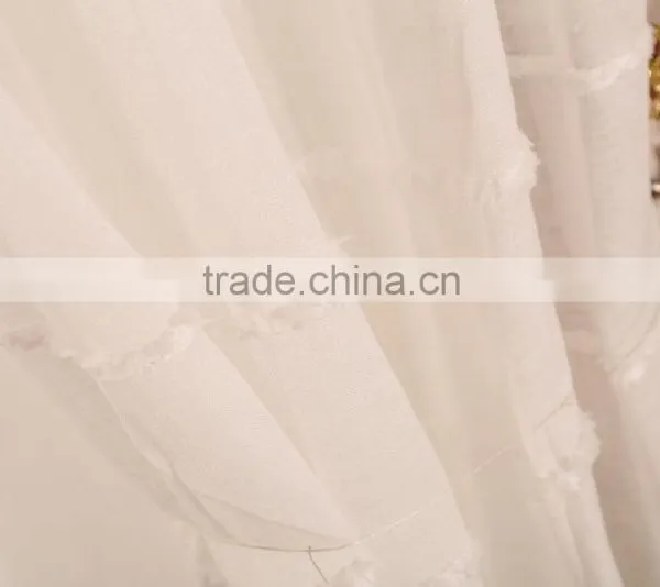 Clipped Sheer Polyester Voile Grommet Curtain Drapes photo-2