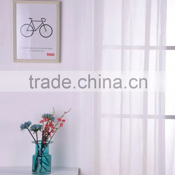 Factory Price Free Sample Simple Design Printing Embroidery Sheer Voile Curtain Fabric photo-4