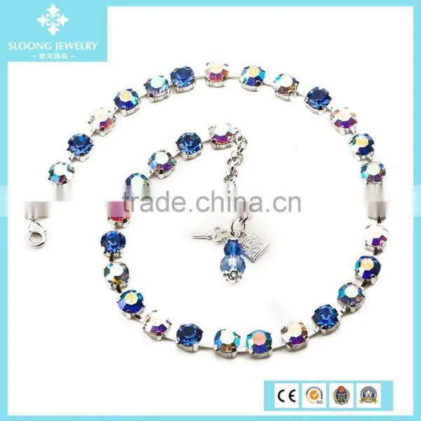 Hot Sale Rainbow Colors Crystal Beaded Statement Necklace photo-6