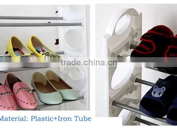 SR00285 Home Use 5 Layers Free Standing Plastic and Iron Tube Shoe Rack photo-6