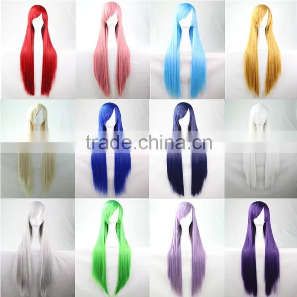 Hot 10cm Long Wig Carve Women Straight Party Wigs Cheap Synthetic Wigs Blonde Red Black Brown Blue Cosplay Wig Zaivat Vypremlyat photo-5