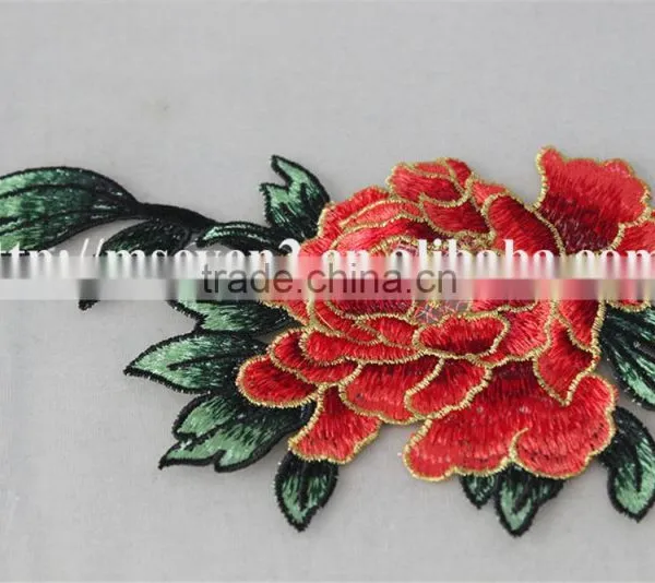 Hot Sales Large Sew on Patches Embroidery Christmas Patch Rose Pattern for Dress photo-2