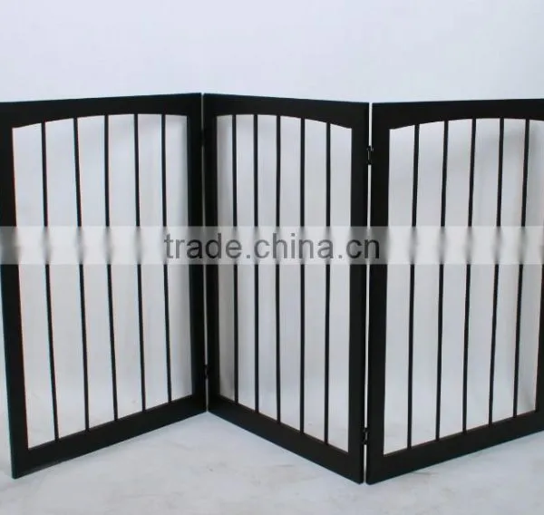 63 Inch Free Standing Folding Wooden Pet Gate Dog Fence photo-2