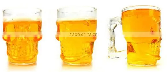 High Clear Skull Glass Mug Skull Beer Stein photo-3