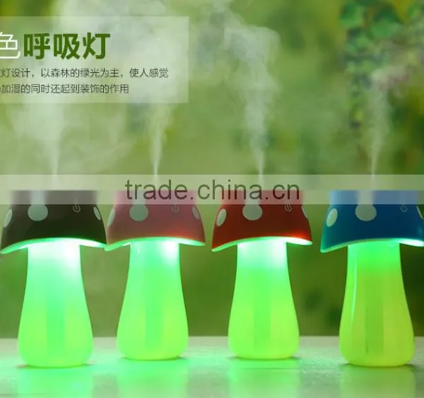 Mini Portable Cartoon Mushroom Cute Design Air Humidifier, Household Colorful LED Light Air Personal Humidifier For Sale photo-4