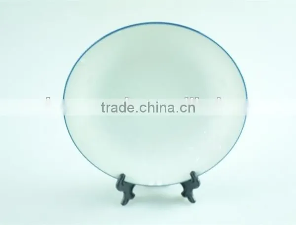 5pcs White Porcelain Dinner Set With Green Rim Stock,dinnerware Sets photo-5