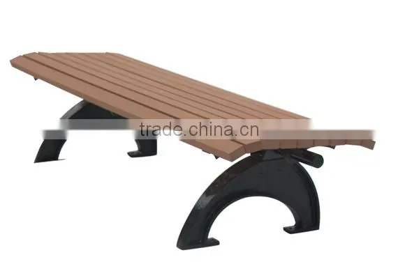 Outdoor Solid Wood Bench Cast Iron Legs photo-4