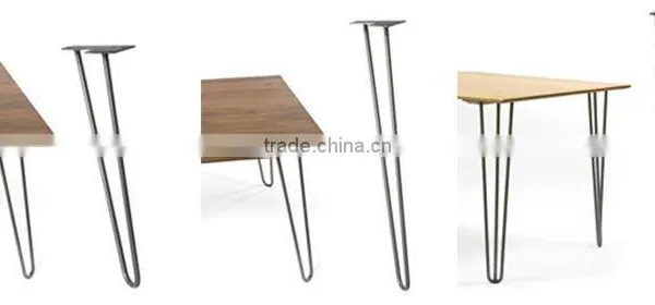 14 Inch 2 Rod Durable Chrome Hairpin Table Legs Metal Leg With Wood Top photo-3