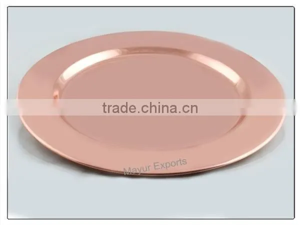 Stainless Steel Charger Plate With Copper Finish photo-2