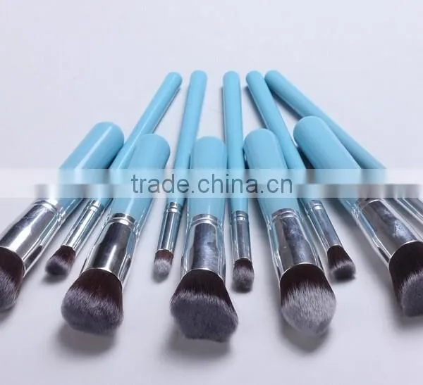 Wholesale 10pcs Makeup Brush Kabuki Brush With Wood Handle High Grade Slim Synthetic Hair photo-2