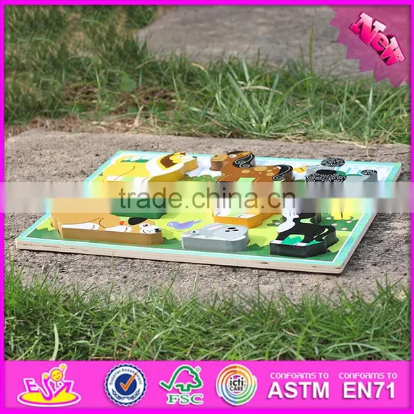 2016 New Design Educational 3d Puzzle Toy Wooden Animal Shapes for Kindergarten W14D021 photo-5