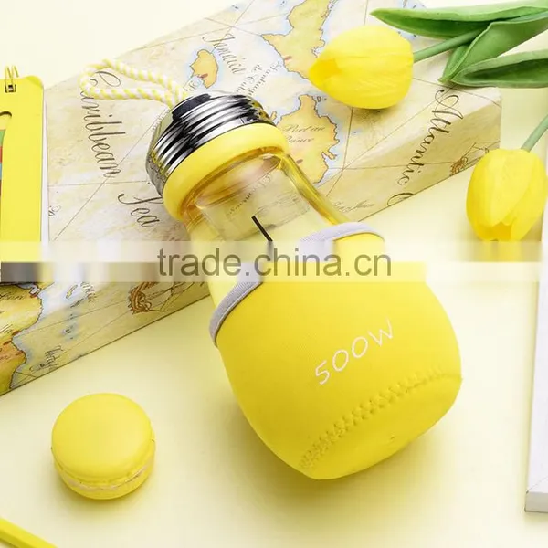 UCHOME 2017 New Design 450ml Single Layer Glass Bulb Water Bottle Glass Bulb Juice Bottle Glass Bulb Beverage Bottle photo-4