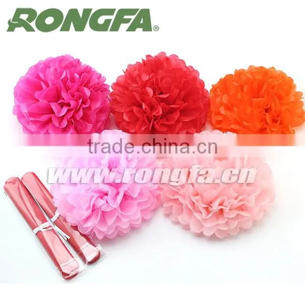 8'' Tissue Paper Pompom Garland For Festival Decoration photo-4