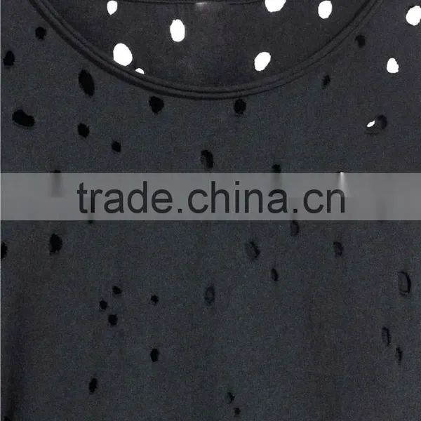 T-shirt With a Hole Pattern Printing Polyester Apparel Custom t Shirts Custom Casual Half Sleeves photo-3