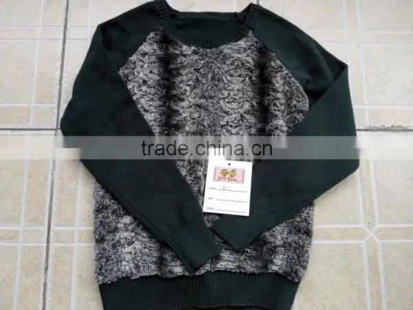 OEM Wholesale High Quality Children Kids Fur Front Sweaters photo-3