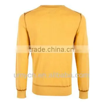 2014 Men's Ribbed Knitted Color-block V Neck Pullover Sweater photo-3