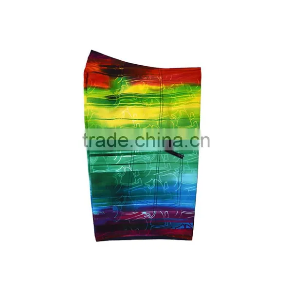 Men Hawaiian Beach Shorts Gradient Printed Polyester Men Beach Short photo-3