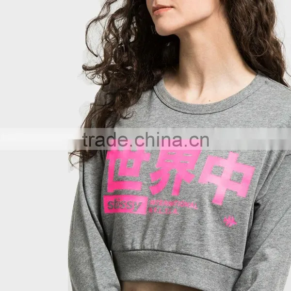 Fashion Hoddies Long Sleeve Crew Neck Ladies Cotton Sweater photo-3
