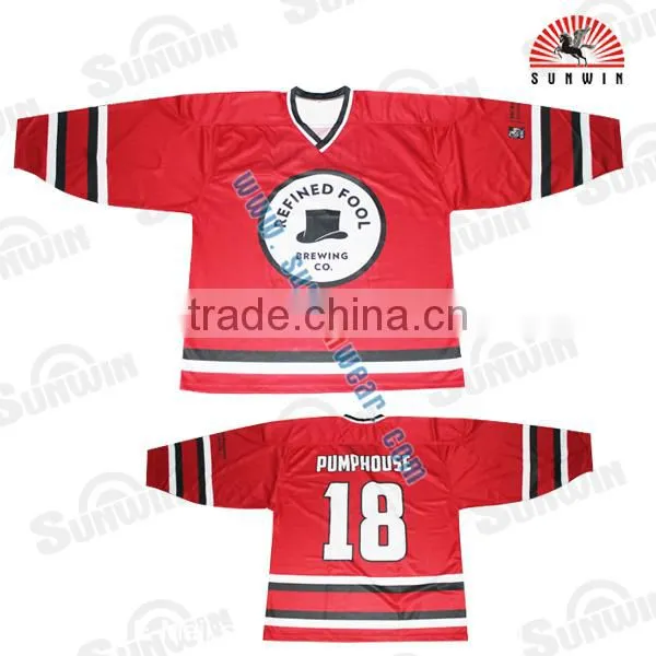 Custom-made Sublimation Printed Polyester Ice Hockey Jersey Wholesale photo-6