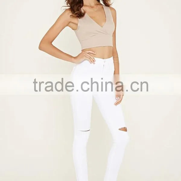 2016 High Quality Plain Dyed Cotton Fashionable Summer Sleeveless Designer Western Tops Images photo-4
