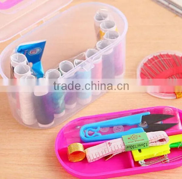 New Arrival Portable Mini Travel PP Sewing Box With Color Needle Threads Sewing Kits Sewing Set DIY Home Tools photo-3