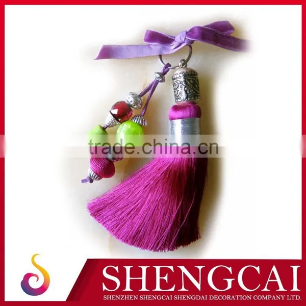 Super Quality Crazy Selling Light Orange Mini Car Decoration Tassel photo-3