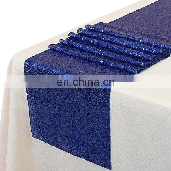 Attractiving Customized Color Sequin Table Runner Blue photo-2