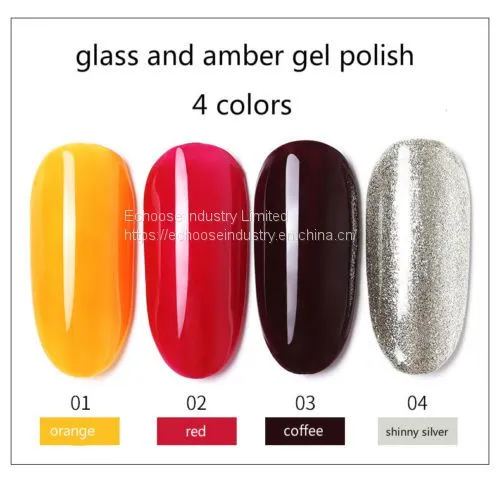 Glass Amber Nail Gel Polish Soak Off UV Painting Gel Gradual Changing Nail Art photo-2