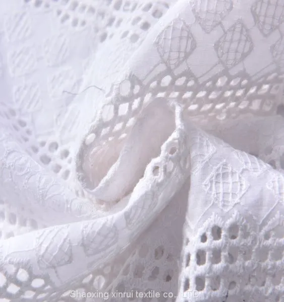 Lace Cotton Fabric With Embroidery