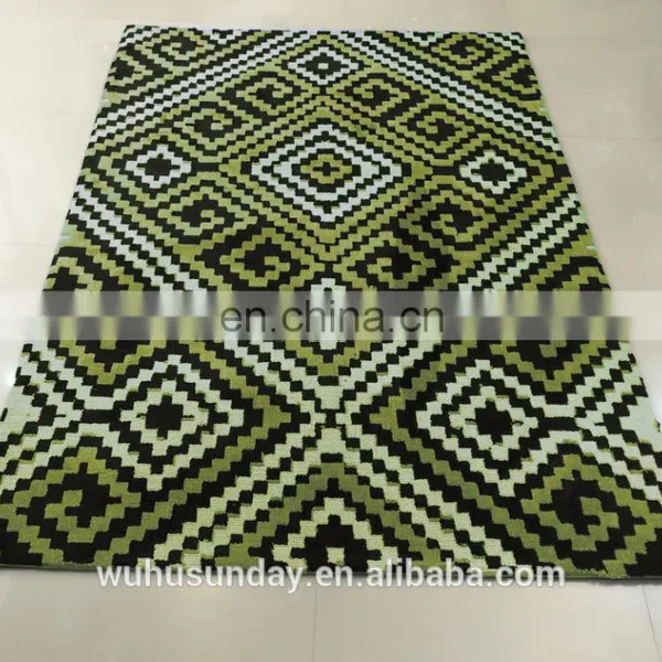 Machine Knitted Micro Fiber Rug With Polyester Pile M151 Blue photo-2
