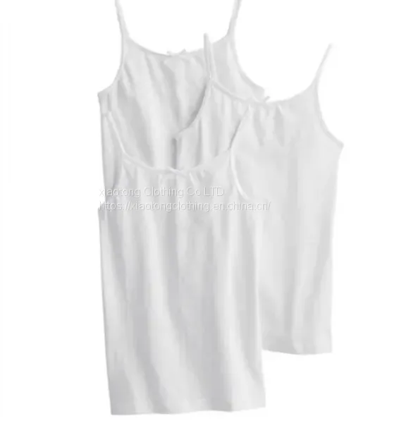 Great Quality Pure Cotton Kids Singlet Plain Girl Camisole